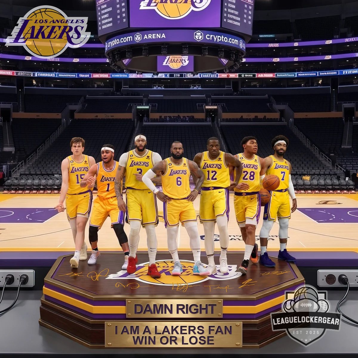 Los Angeles Lakers Damn Right I Am A Fan Win Or Lose Acrylic Plaque