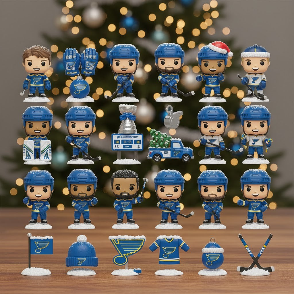 St. Louis Blues Advent Calendar 2025 – Merry Christmas Retro Blue & Yellow Fan NHL Collectible Gift