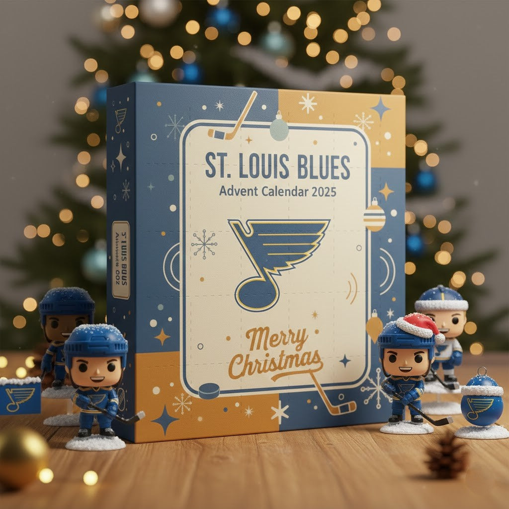 St. Louis Blues Advent Calendar 2025 – Merry Christmas Retro Blue & Yellow Fan NHL Collectible Gift