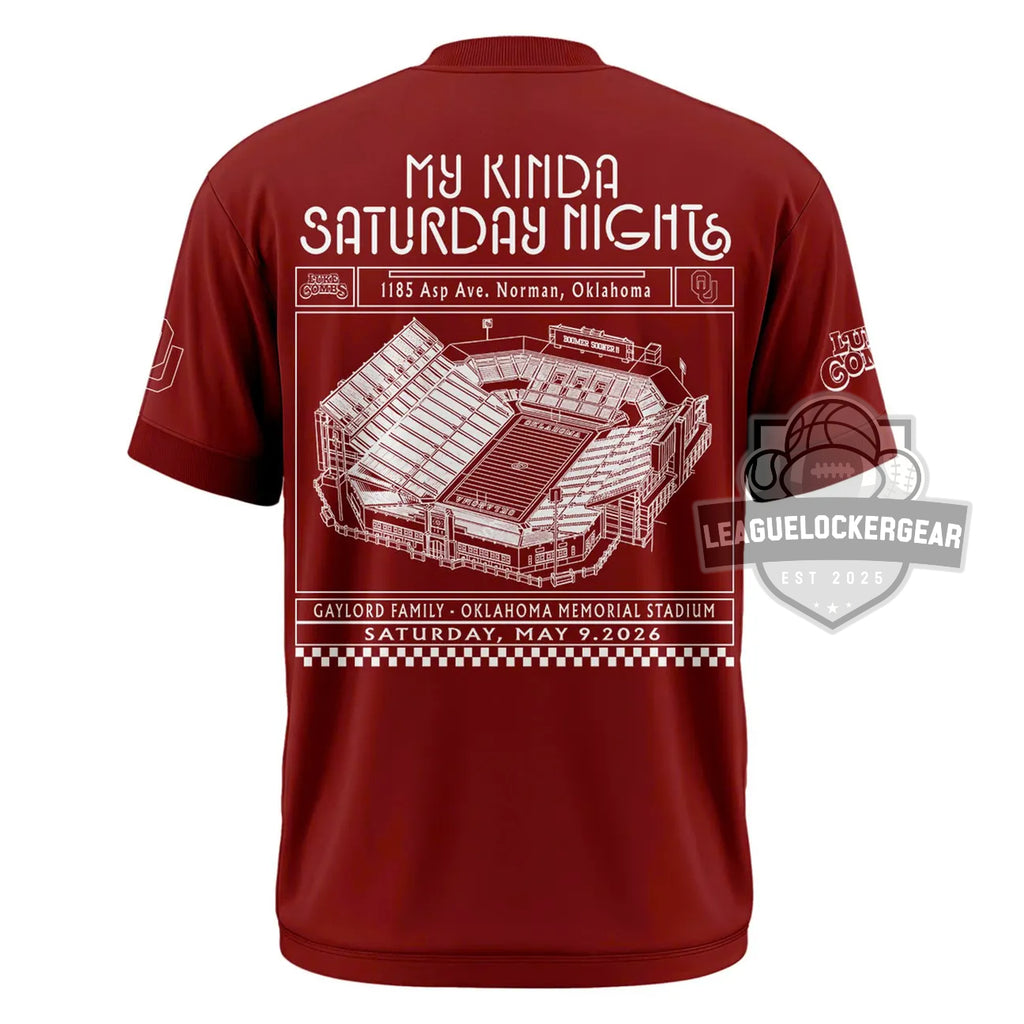 Luke Combs My Kinda Saturday Night Tour 2026 Oklahoma Memorial Stadium T-Shirt