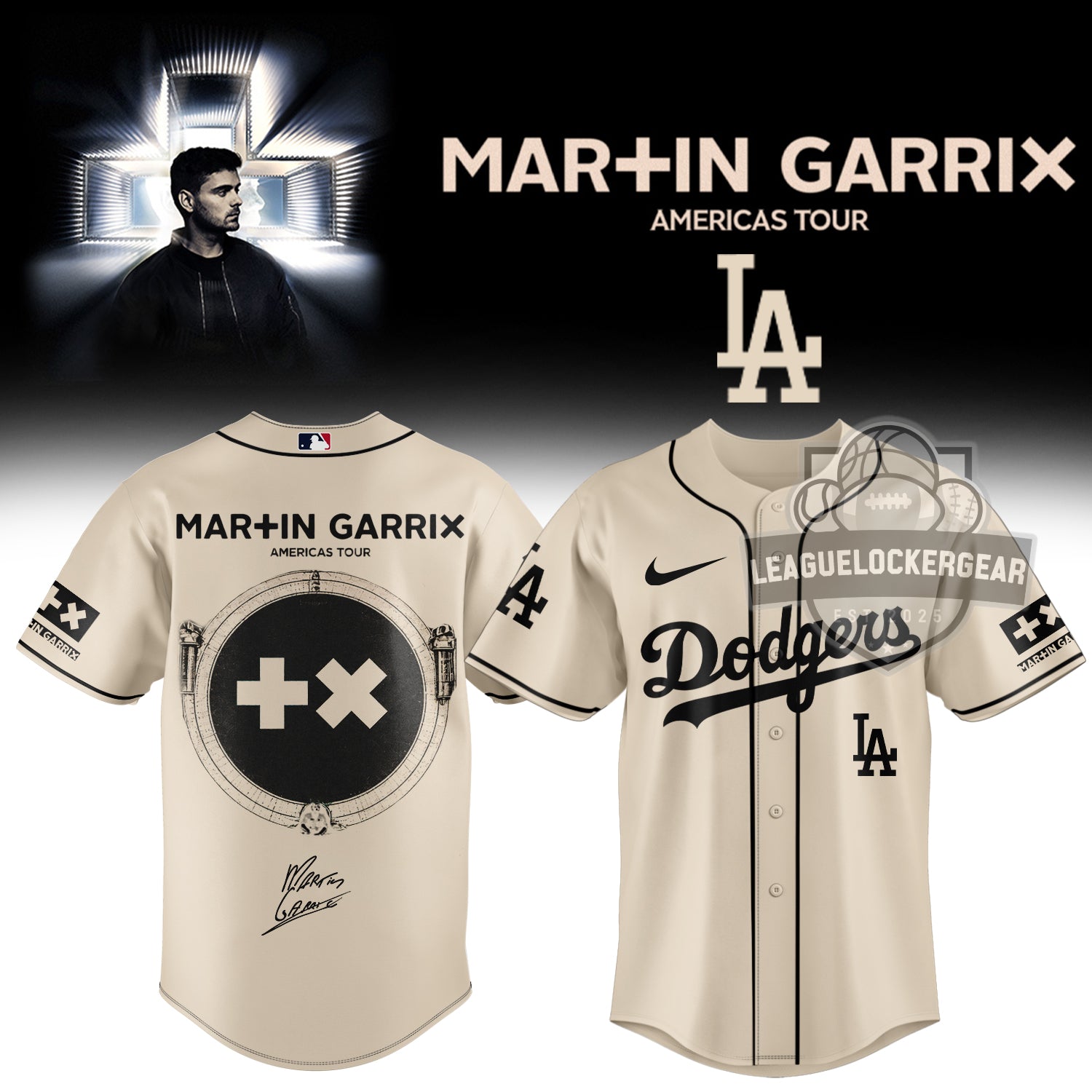 Martin Garrix Los Angeles Dodgers Americas Tour Baseball Jersey