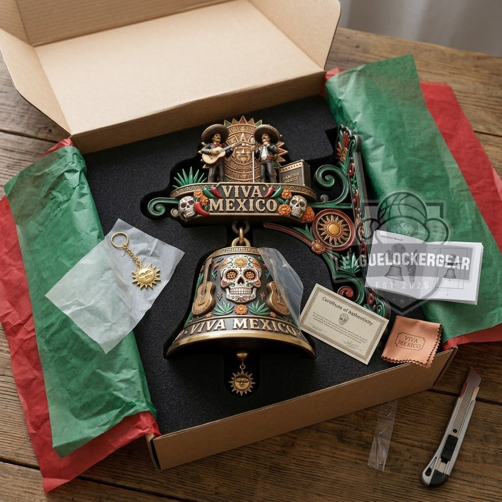 Mexico Viva Mexico Mariachi Sugar Skull Decorative Hanging Bell