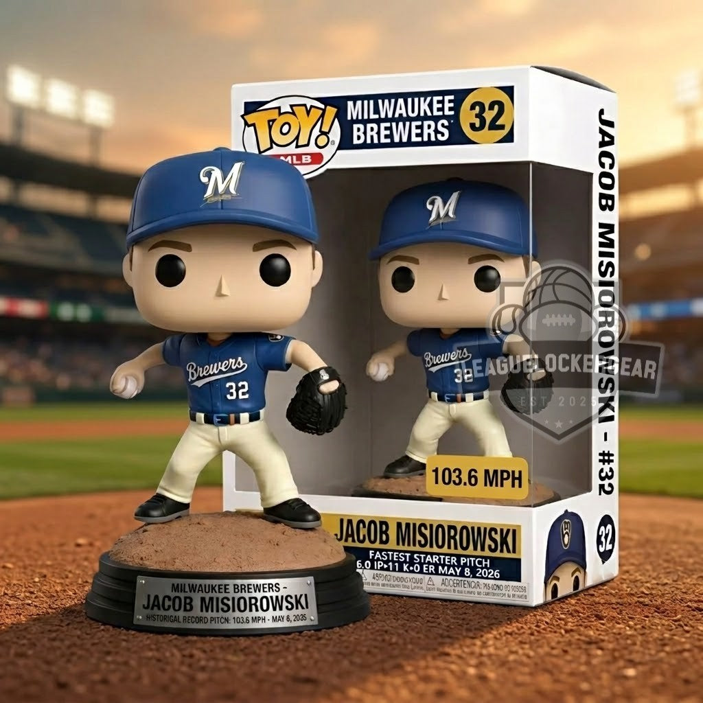 Milwaukee Brewers Jacob Misiorowski Historical Record Pitch 103.6 Mph Vinyl Figure