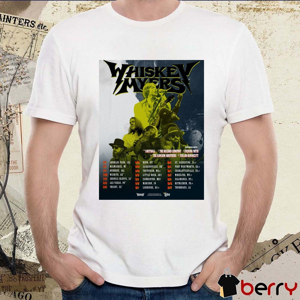 Whiskey Myers Southern Hospitality Tour July – October 2026 Events Poster t-shirt