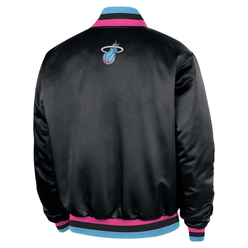 Miami Heat 2025/26 City Edition Remix Courtside Bomber Jacket – Full-Snap