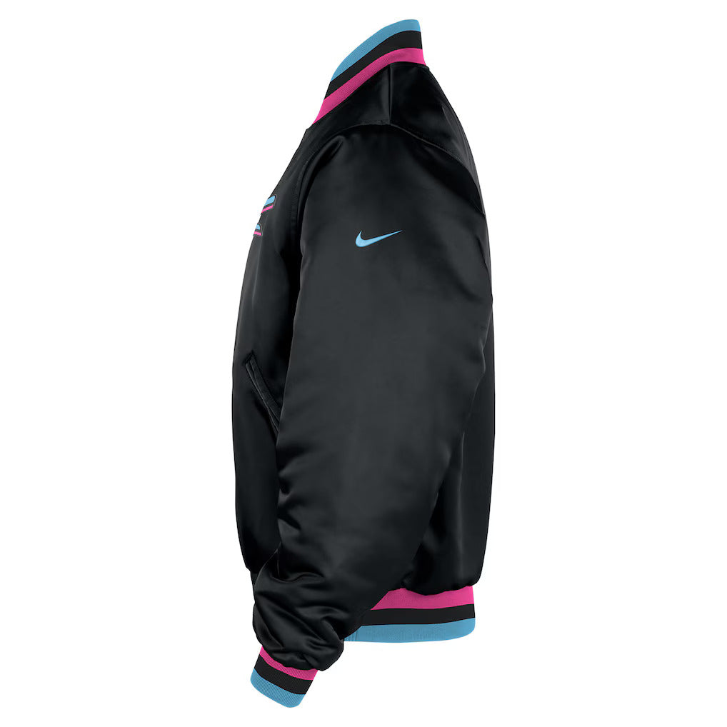 Miami Heat 2025/26 City Edition Remix Courtside Bomber Jacket – Full-Snap