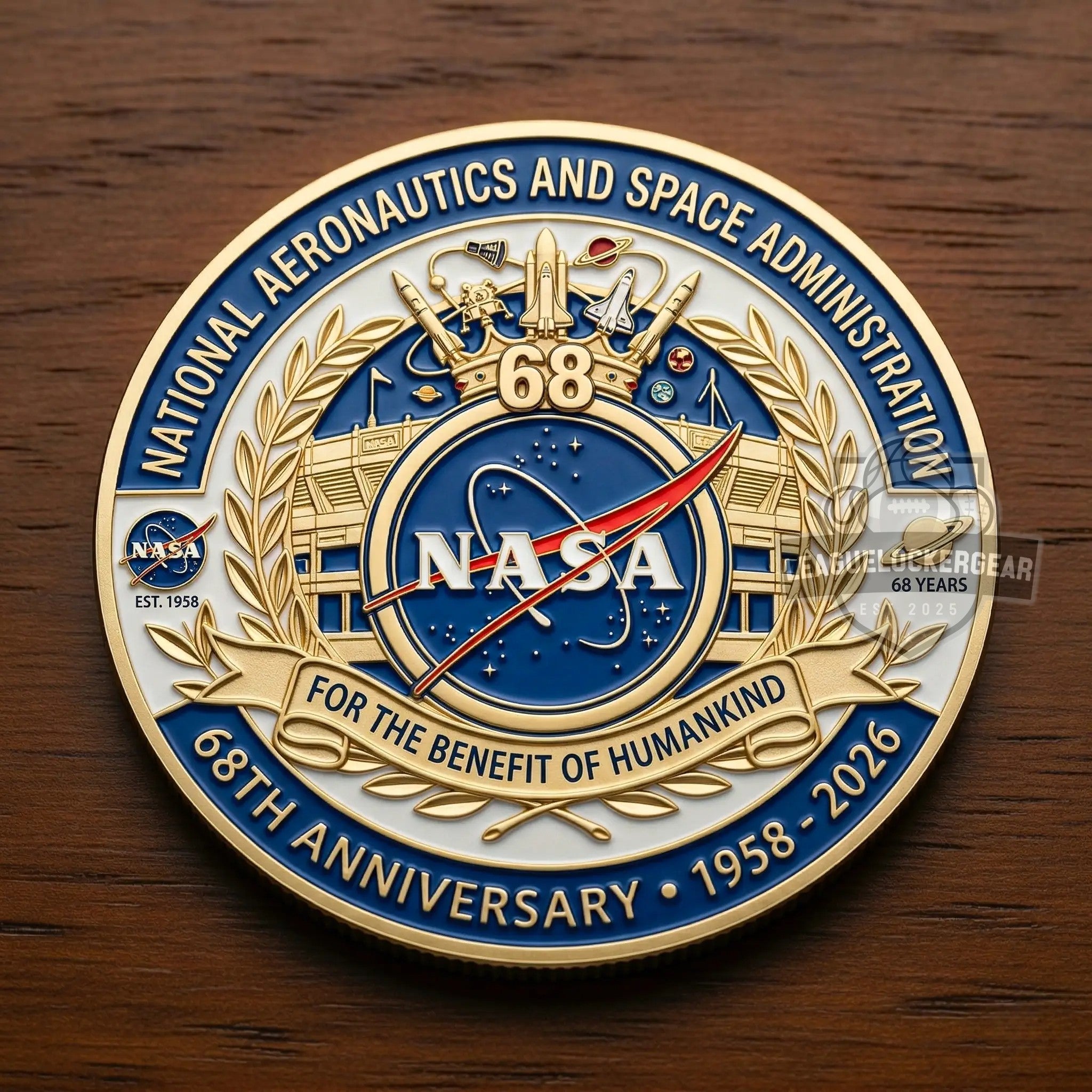 NASA 68th Anniversary Commemorative Challenge Coin