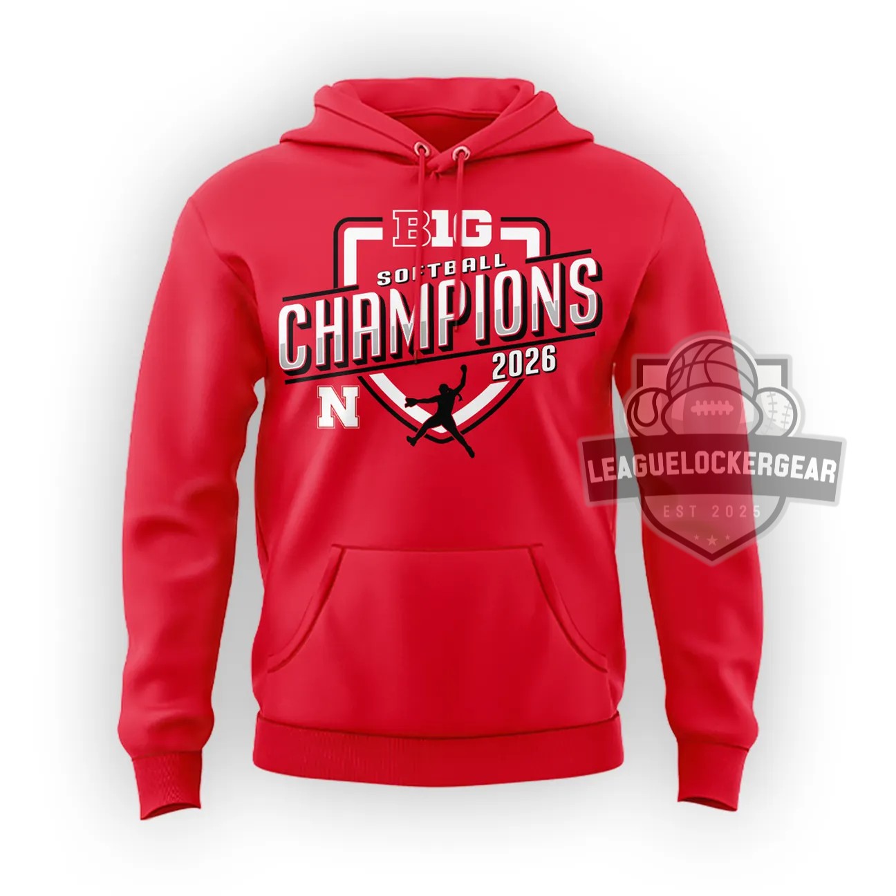 Nebraska Cornhuskers Softball 2026 Big Ten Regular Season Champions Hoodie