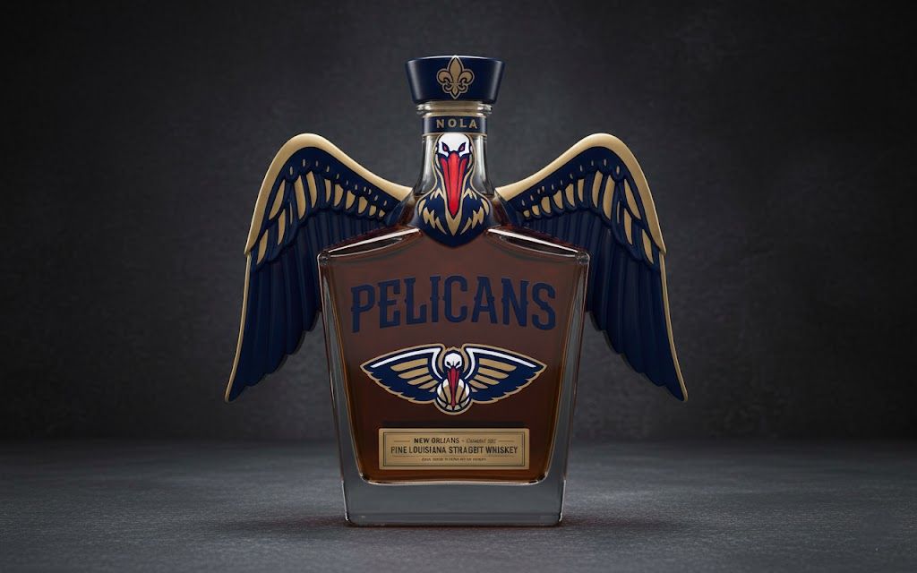 New Orleans Pelicans Whiskey Bottle – “Pels Pride” Collector’s Edition