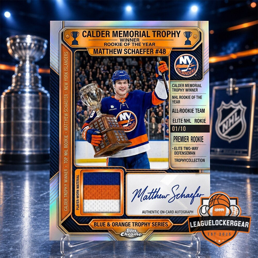 Matthew Schaefer Calder Memorial Trophy Rookie of the Year Hockey Card