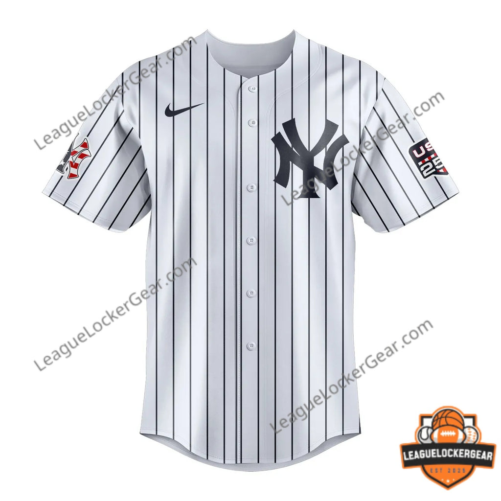 New York Yankees 4th of July 2024 Custom Baseball Jersey