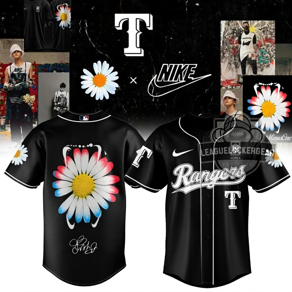 New York Yankees G-DRAGON Daisy Flower Baseball Jersey
