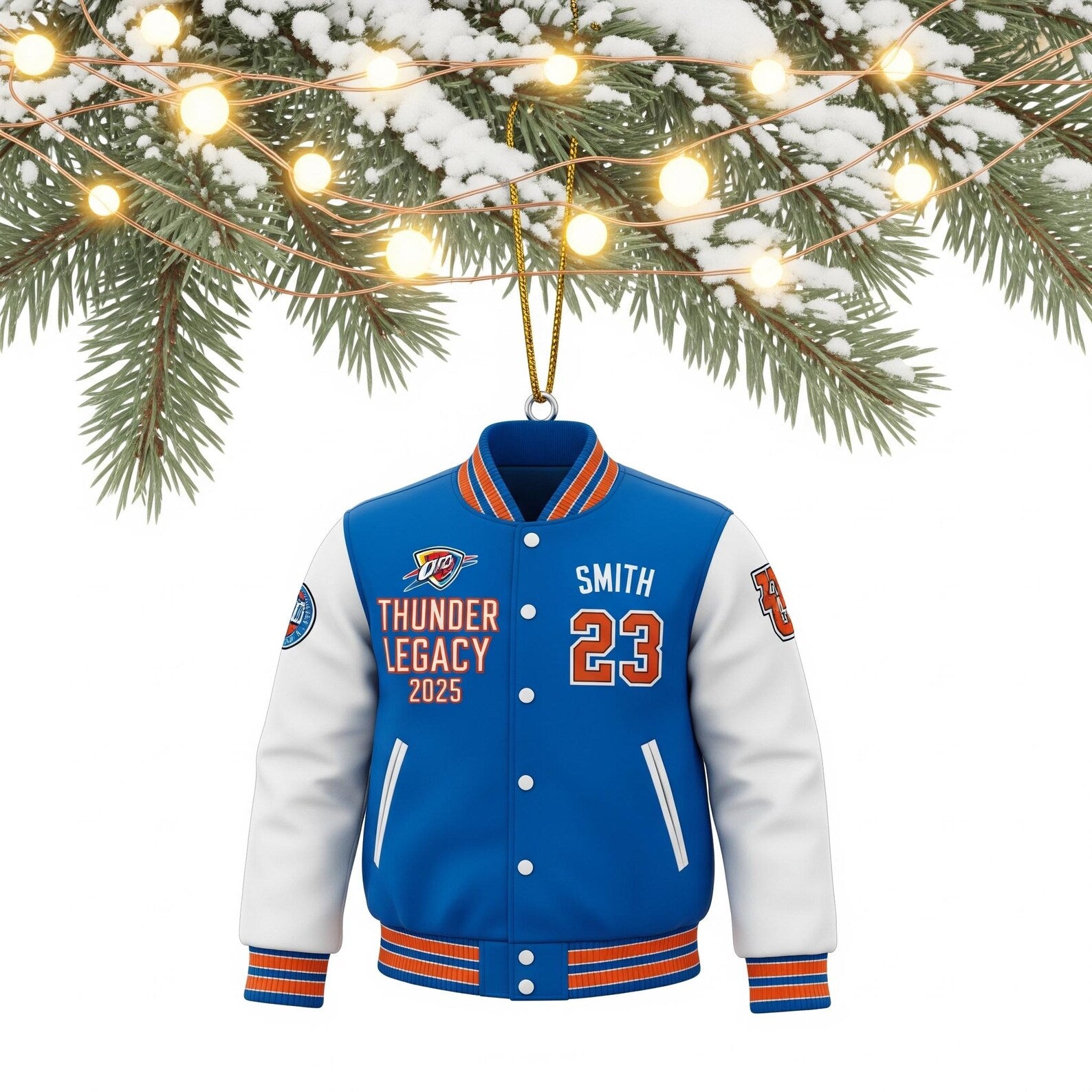 OKC Thunder Legacy Jacket Ornament 2025 – Personalized Edition
