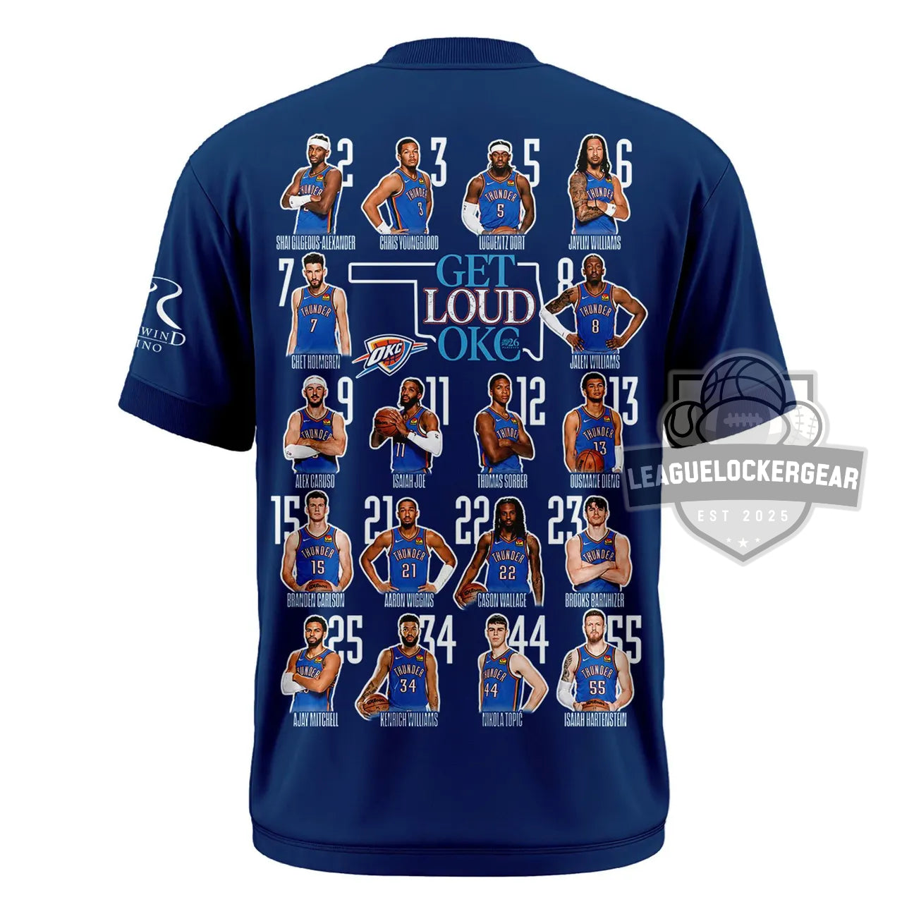 Oklahoma City Thunder 2026 Playoffs Team Roster 3D T-Shirt