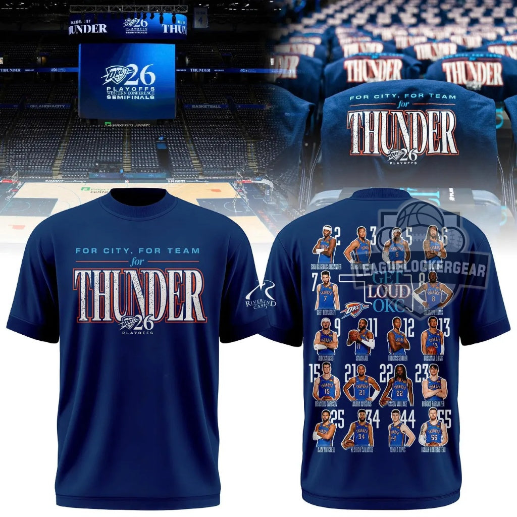 Oklahoma City Thunder 2026 Playoffs Team Roster 3D T-Shirt
