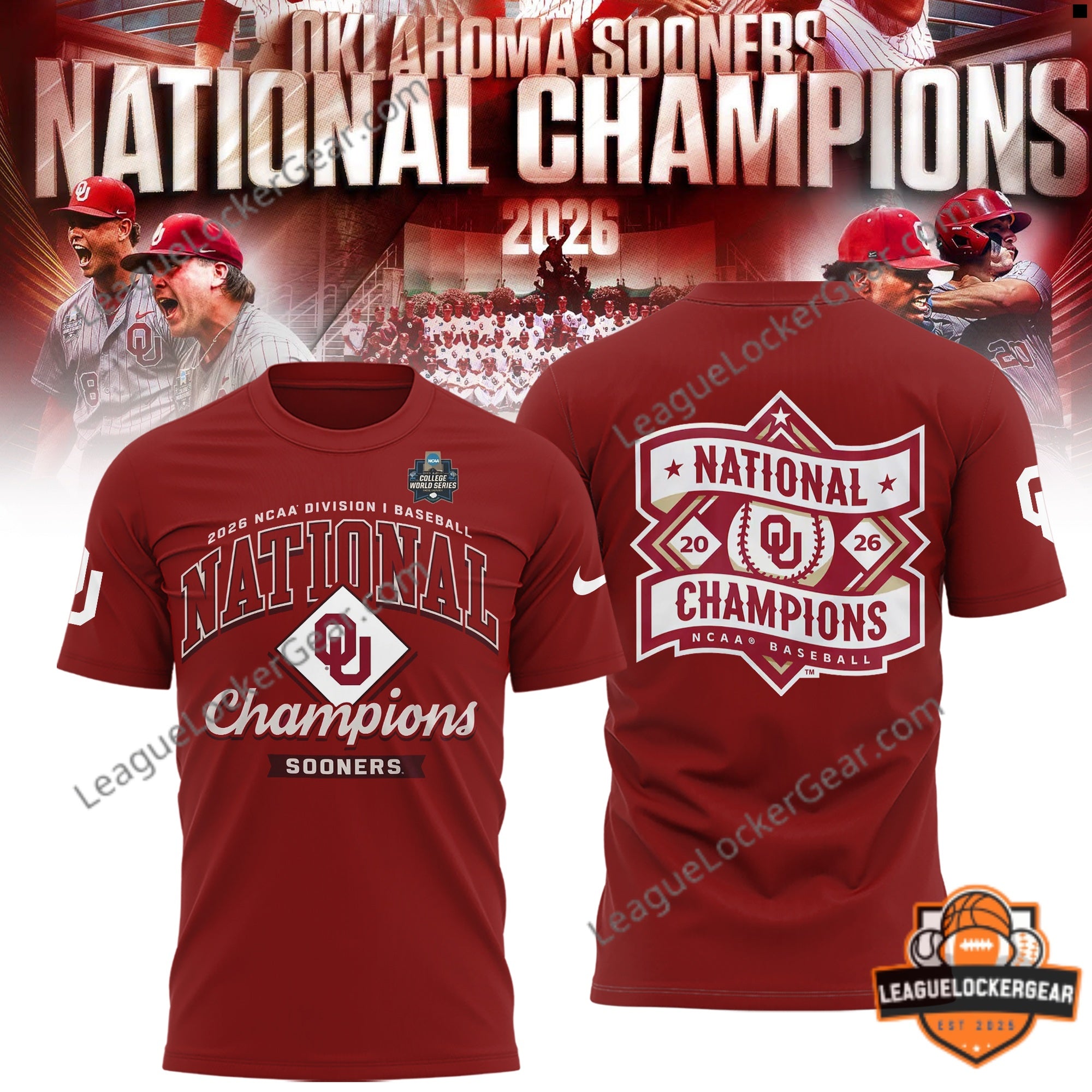 Oklahoma Sooners 2026 NCAA Division I Baseball National Champions T-Shirt