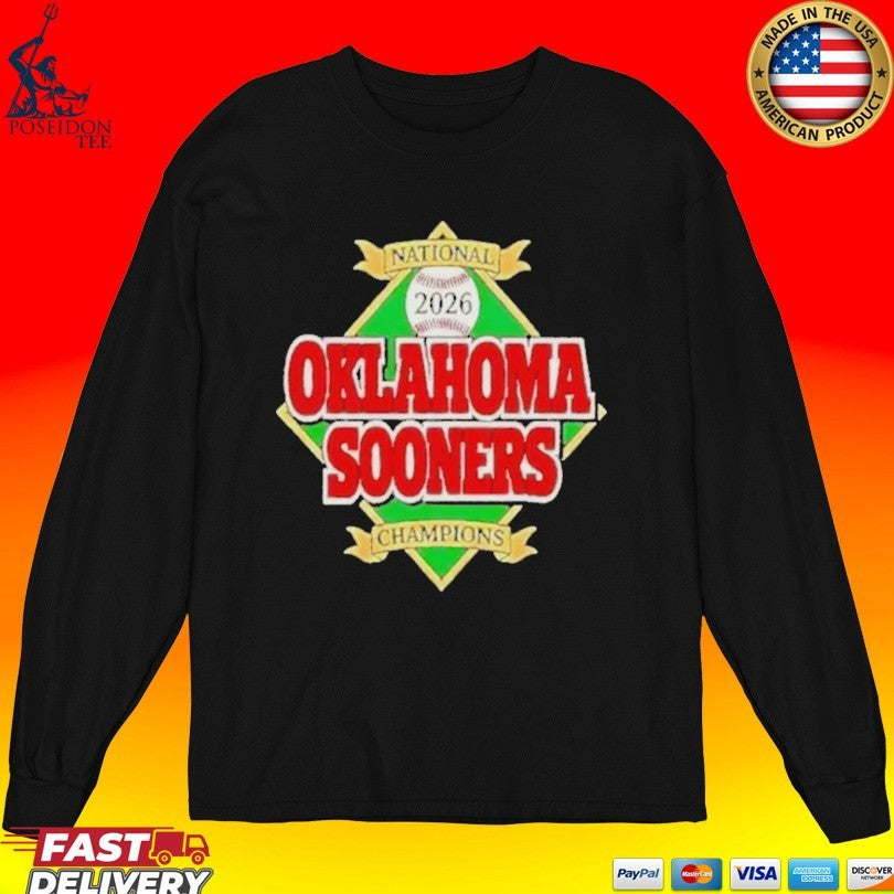 Oklahoma Sooners Baseball Mlb Champions 2026 National Diamond T-shirt