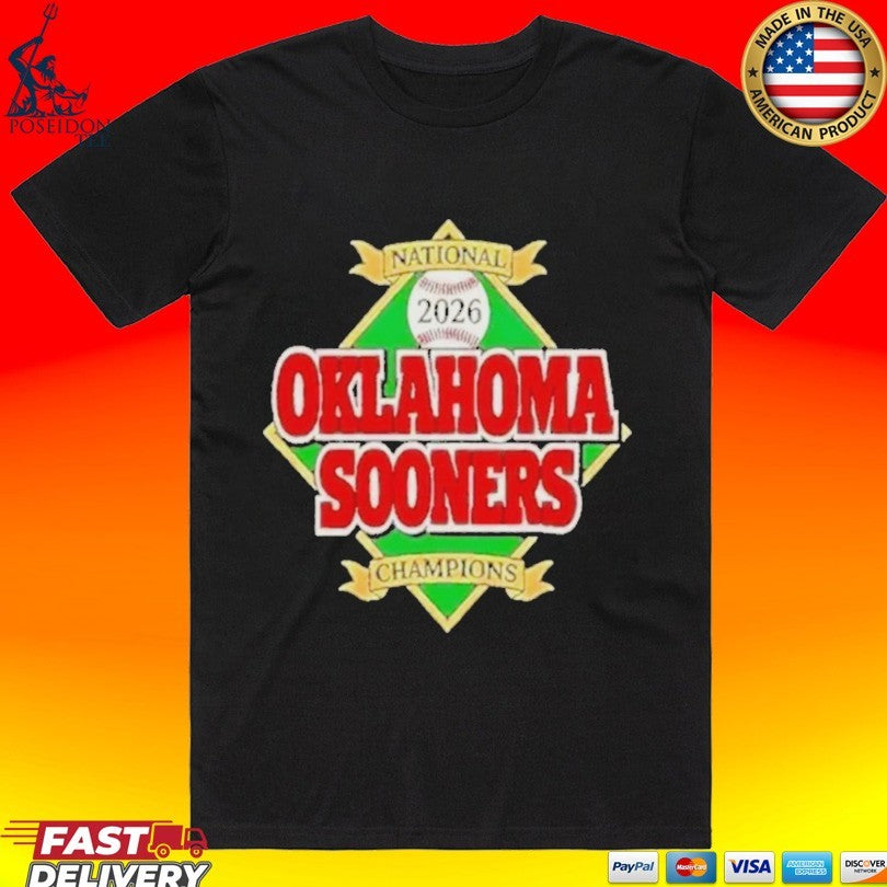 Oklahoma Sooners Baseball Mlb Champions 2026 National Diamond T-shirt