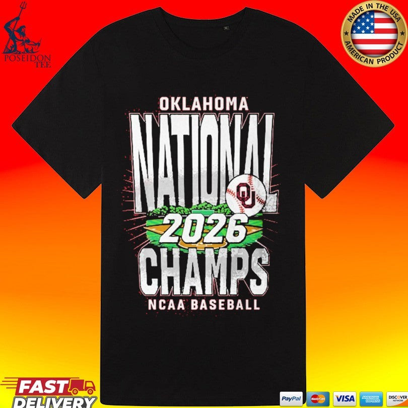 Oklahoma Sooners Crimson 2026 College World Series Champions Field T-shirt
