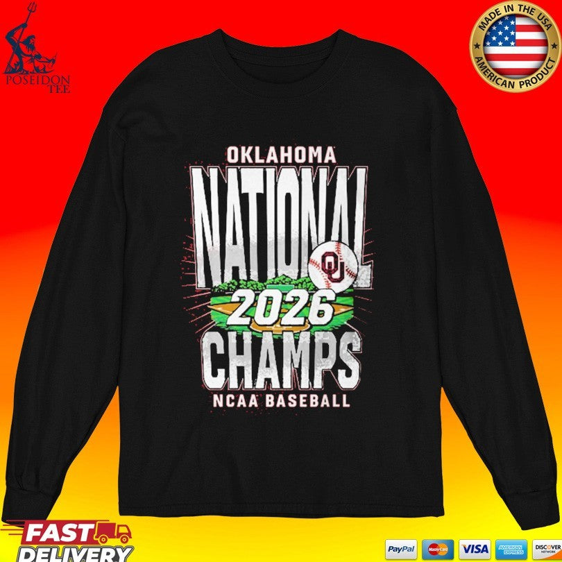 Oklahoma Sooners Crimson 2026 College World Series Champions Field T-shirt