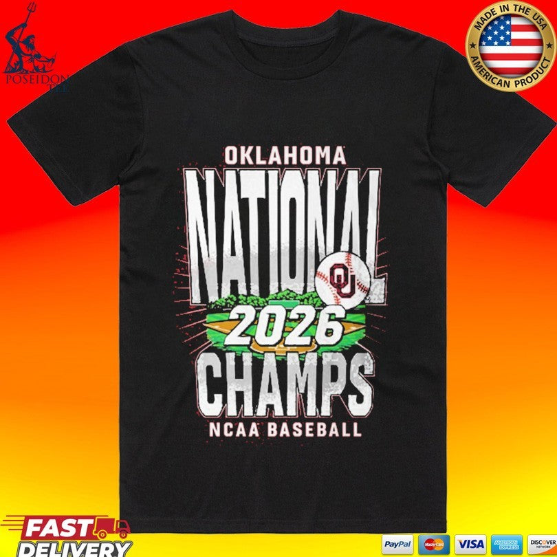 Oklahoma Sooners Crimson 2026 College World Series Champions Field T-shirt