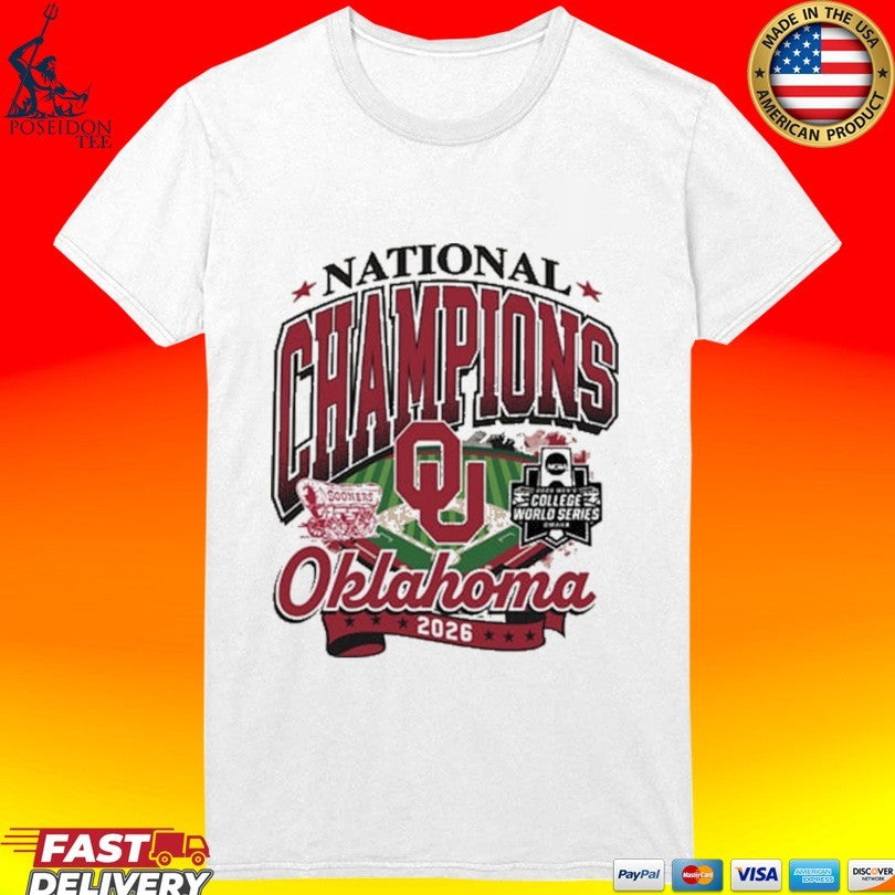 Oklahoma Sooners Ivory 2026 College World Series Champions Stretch T-shirt
