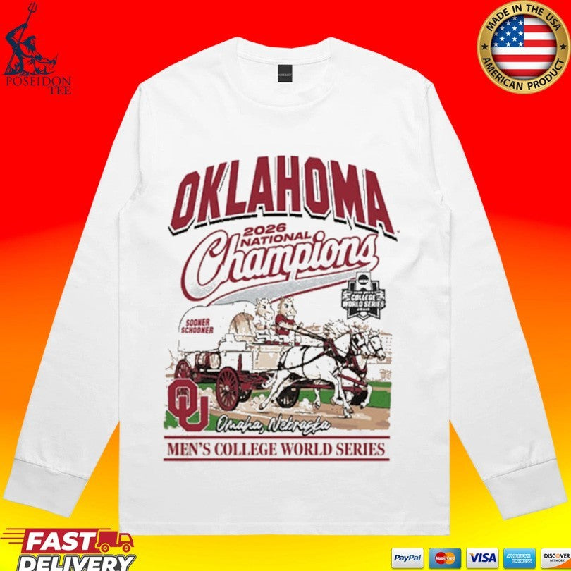 Oklahoma Sooners Ivory 2026 College World Series Champions Wagon T-shirt