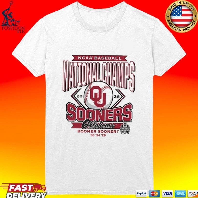 Oklahoma Sooners Natural 2026 College World Series Multi-champions Boomer Sooner T-shirt