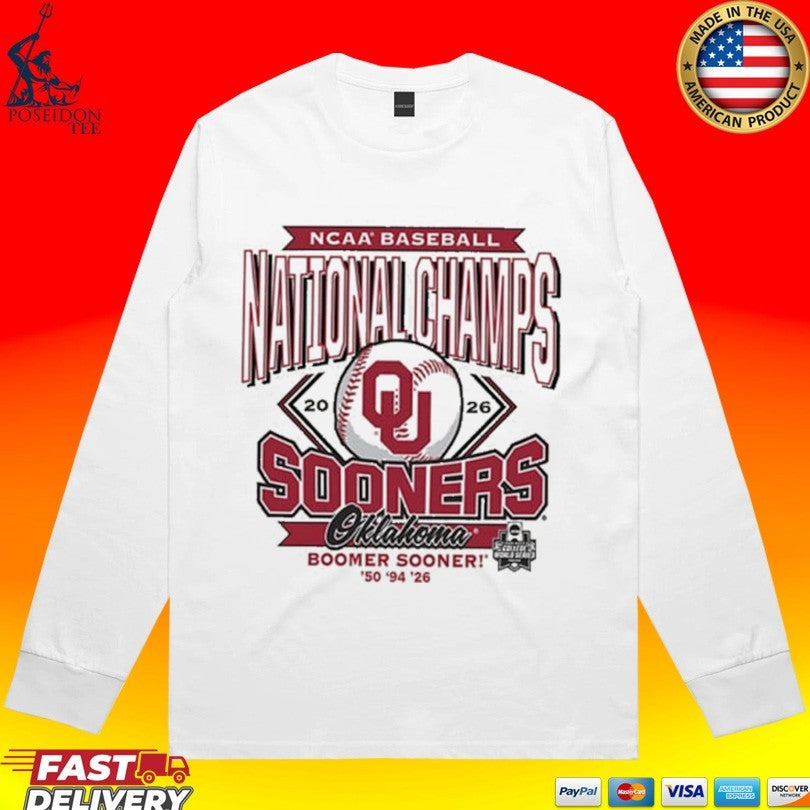 Oklahoma Sooners Natural 2026 College World Series Multi-champions Boomer Sooner T-shirt