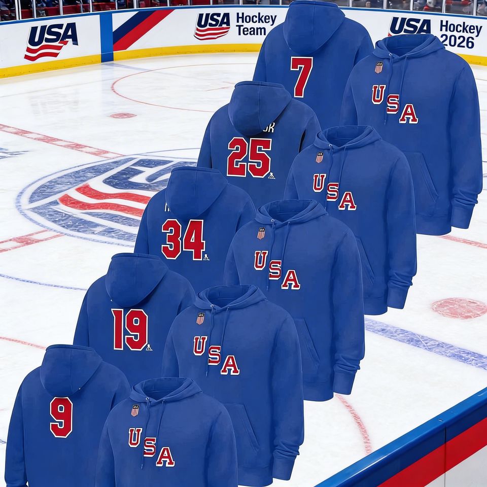 NEW SALE! USA Hockey Team 2026 Name & Number Players Unisex Gifts For Fans