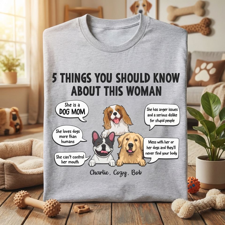 Five Things You Should Know About This Woman - Mother's Day Gifts, Gift For Dog Mom, Personalized Unisex T-shirt