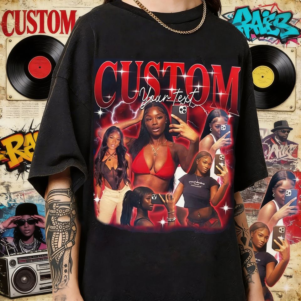 Custom Bootleg Rap Tee, Funny Rap Shirt, Custom Photo Vintage T-Shirts