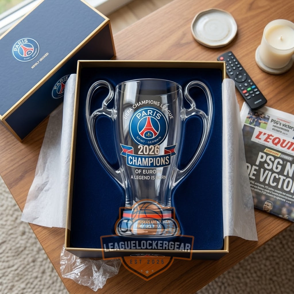 Paris Saint-Germain 2026 UEFA Champions League Troply Beer Glass