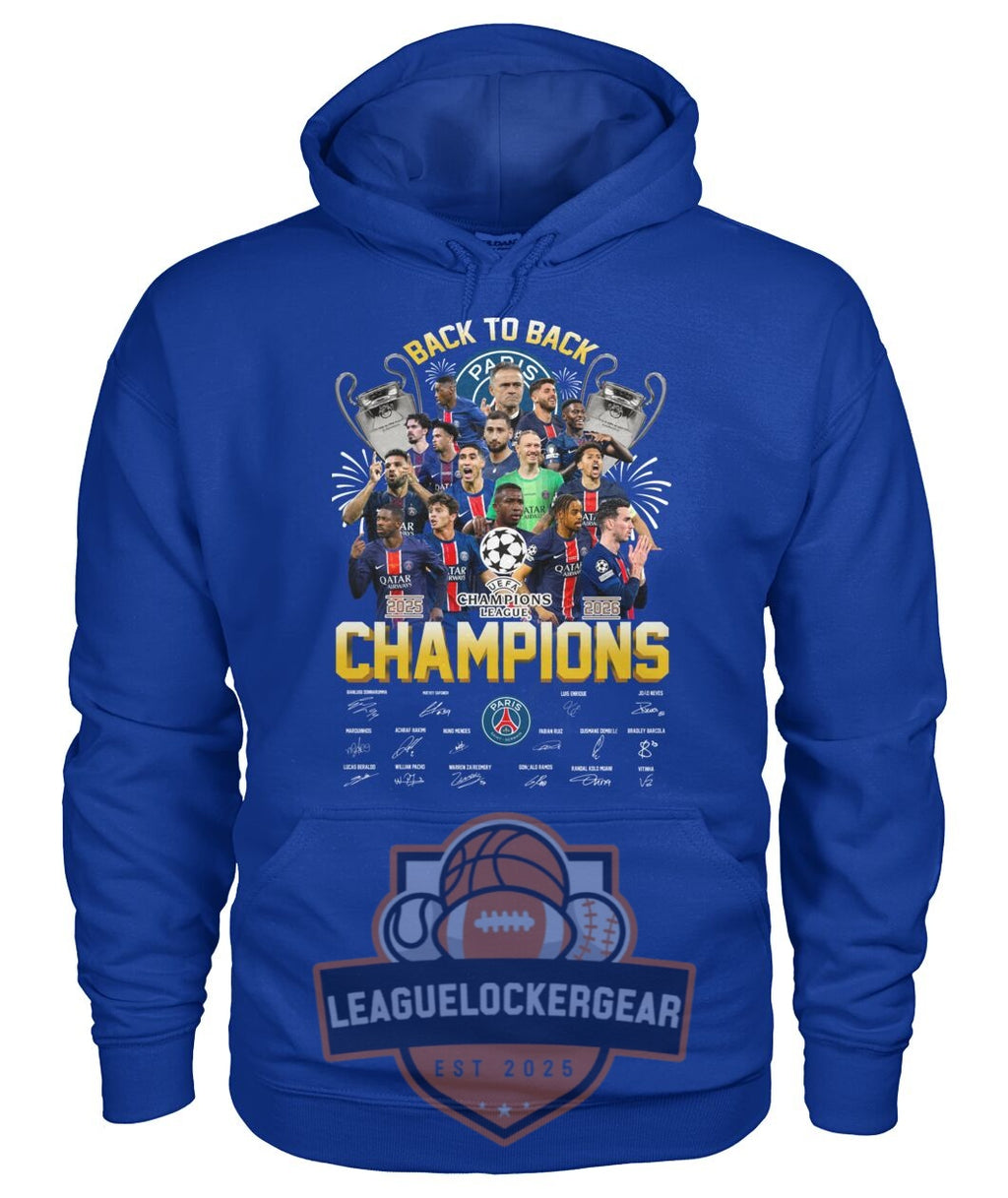 Paris Saint-Germain Back to Back Champions League 2026 T-Shirt
