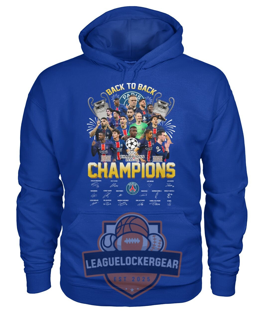 Paris Saint-Germain Back to Back Champions League 2026 T-Shirt