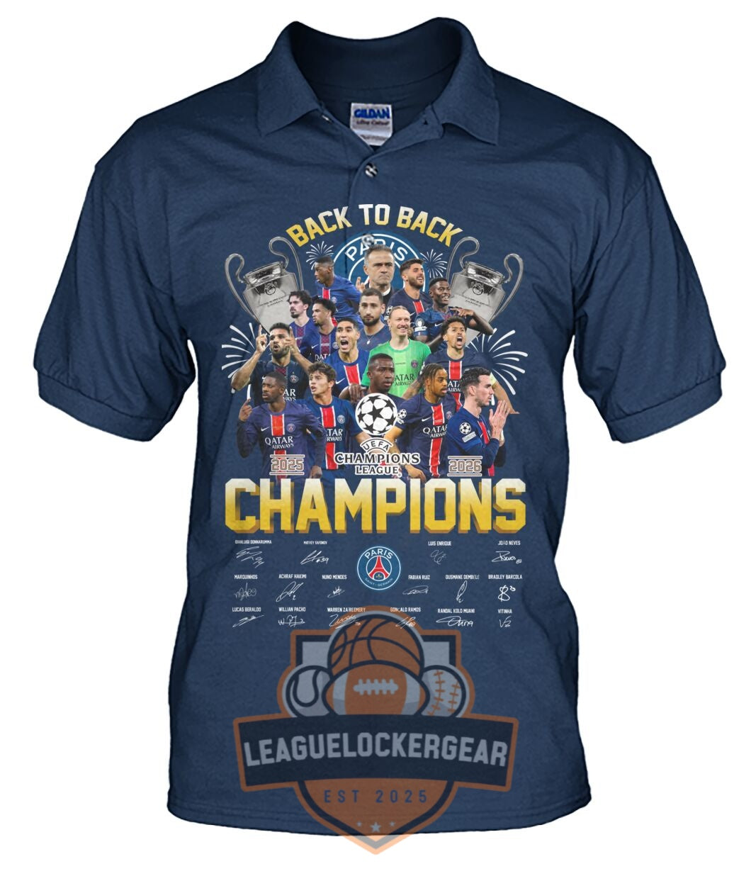 Paris Saint-Germain Back to Back Champions League 2026 T-Shirt