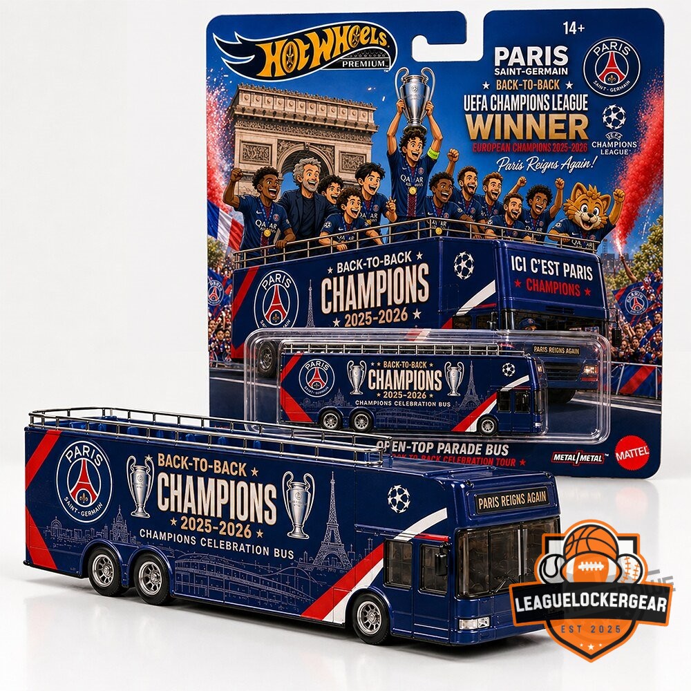 Wheels Paris Saint-Germain Back-to-Back UEFA Champions League Winner Die-Cast Parade Bus
