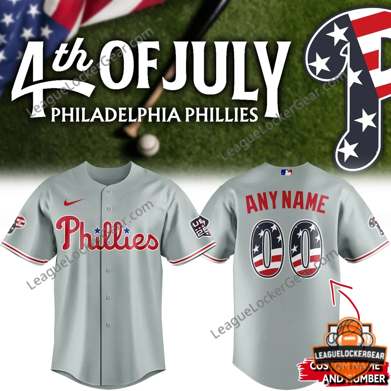 Philadelphia Phillies 4th of July Baseball Jersey