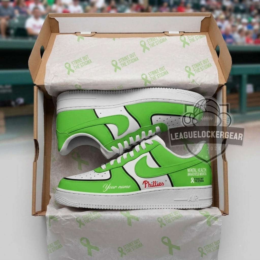 Philadelphia Phillies Mental Health Awareness Month Custom Sneakers