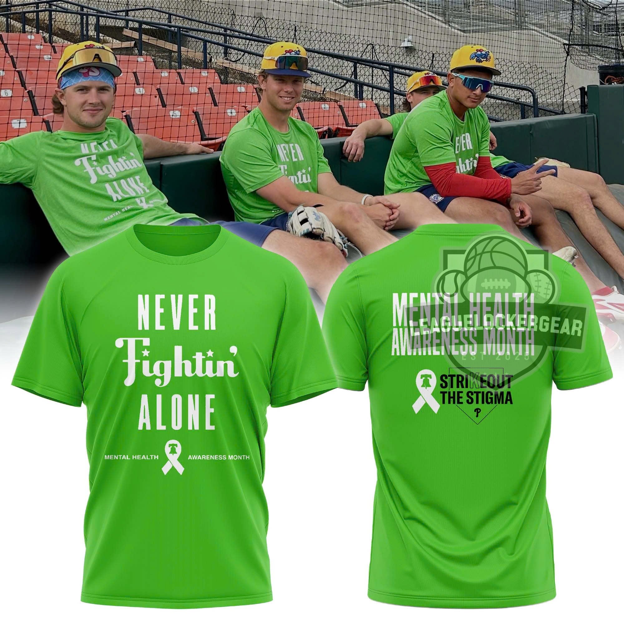 Philadelphia Phillies Mental Health Awareness Month Strikeout The Stigma T-Shirt