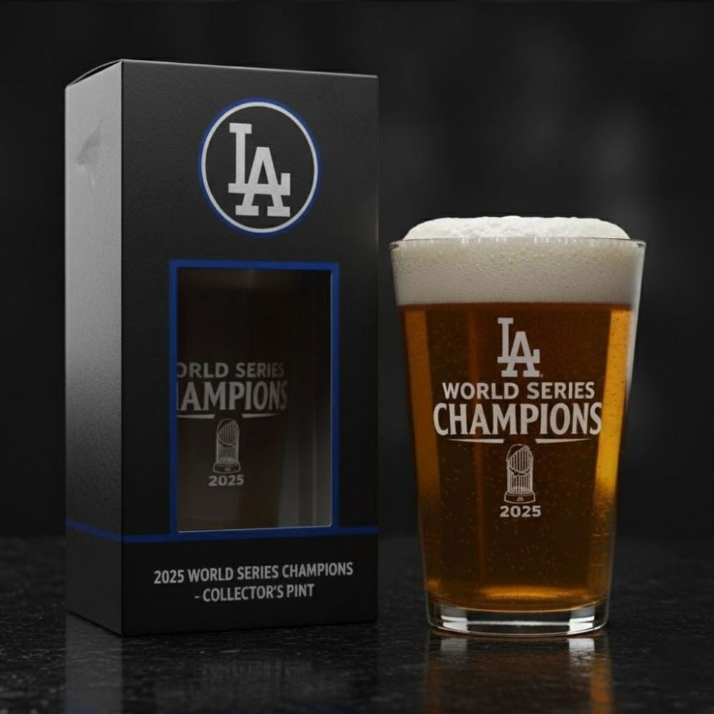 Los Angeles Dodgers 2025 World Series Champions Pint Glass – Official Collector’s Beer Glass