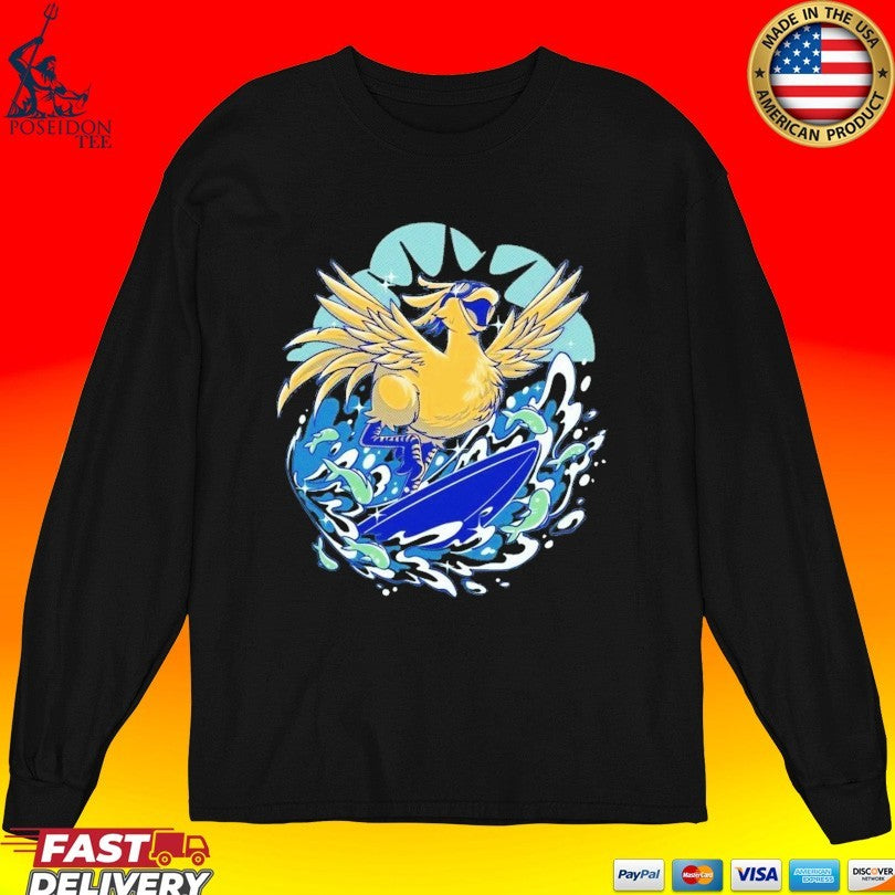 Pop Culture Wizard Surfing Bird T-shirt