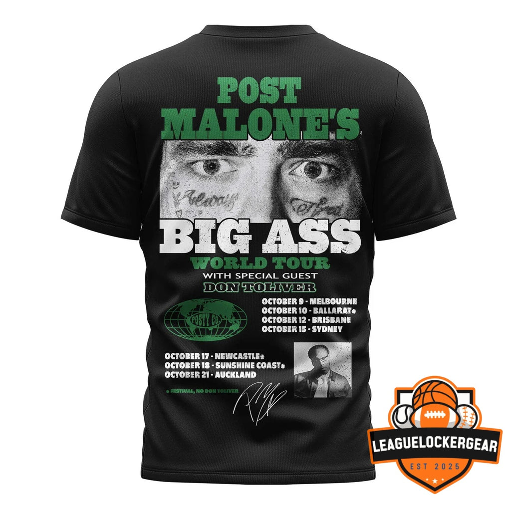Post Malone Big Ass World Tour Australia and New Zealand 2026 T-Shirt