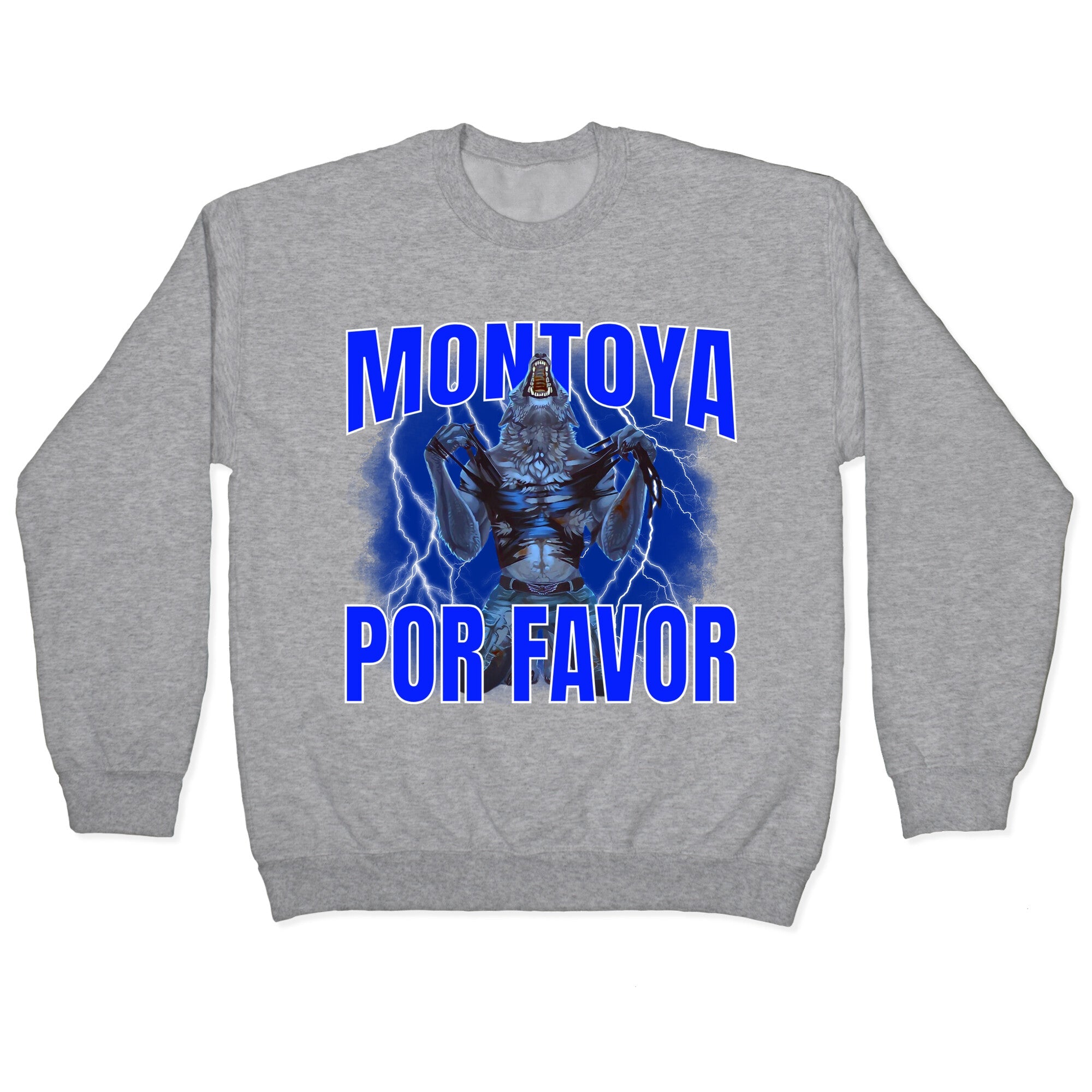 Montoya Por Favor Wolf Meme Crewneck Sweatshirt