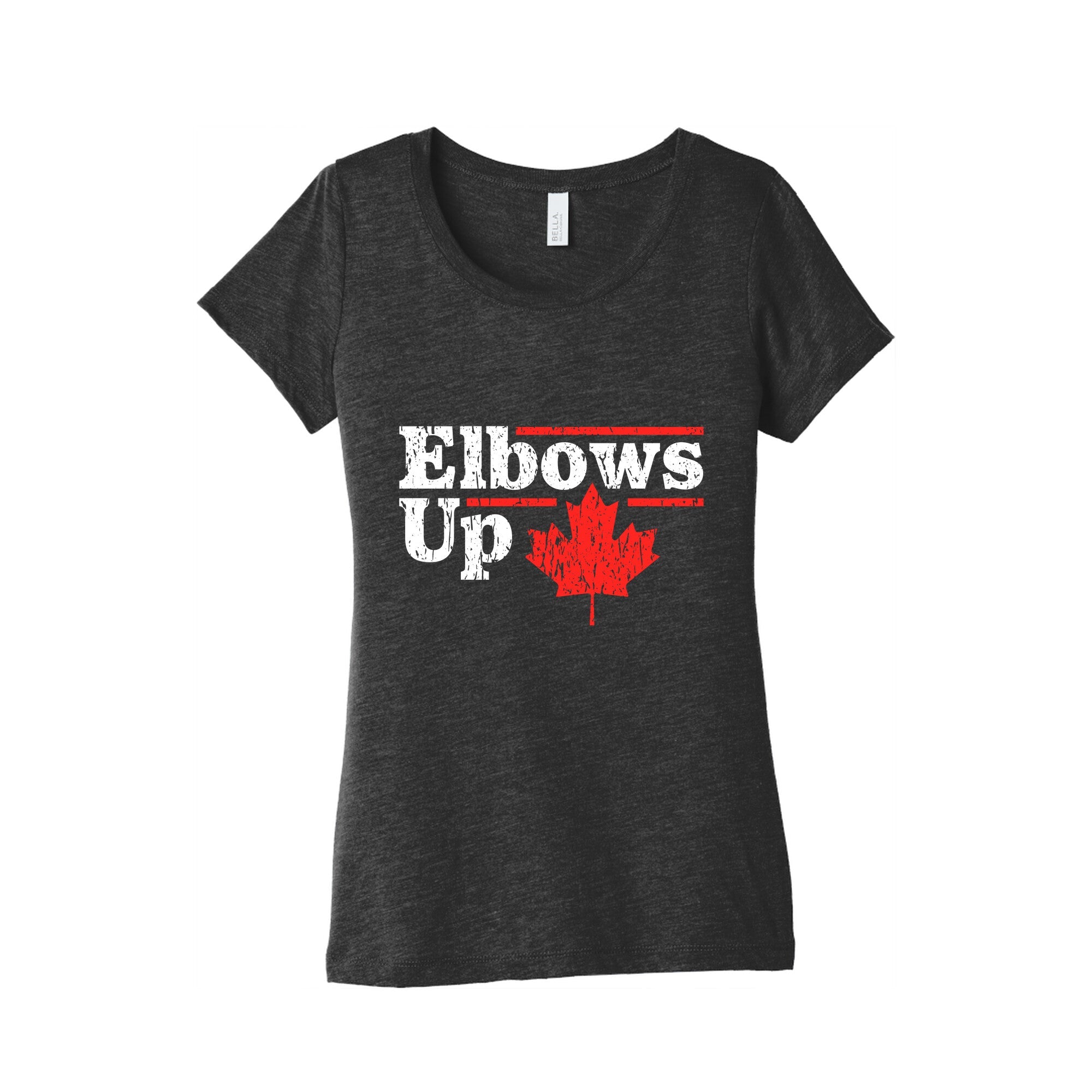 Elbows Up Canada Leaf Womens Triblend Tee