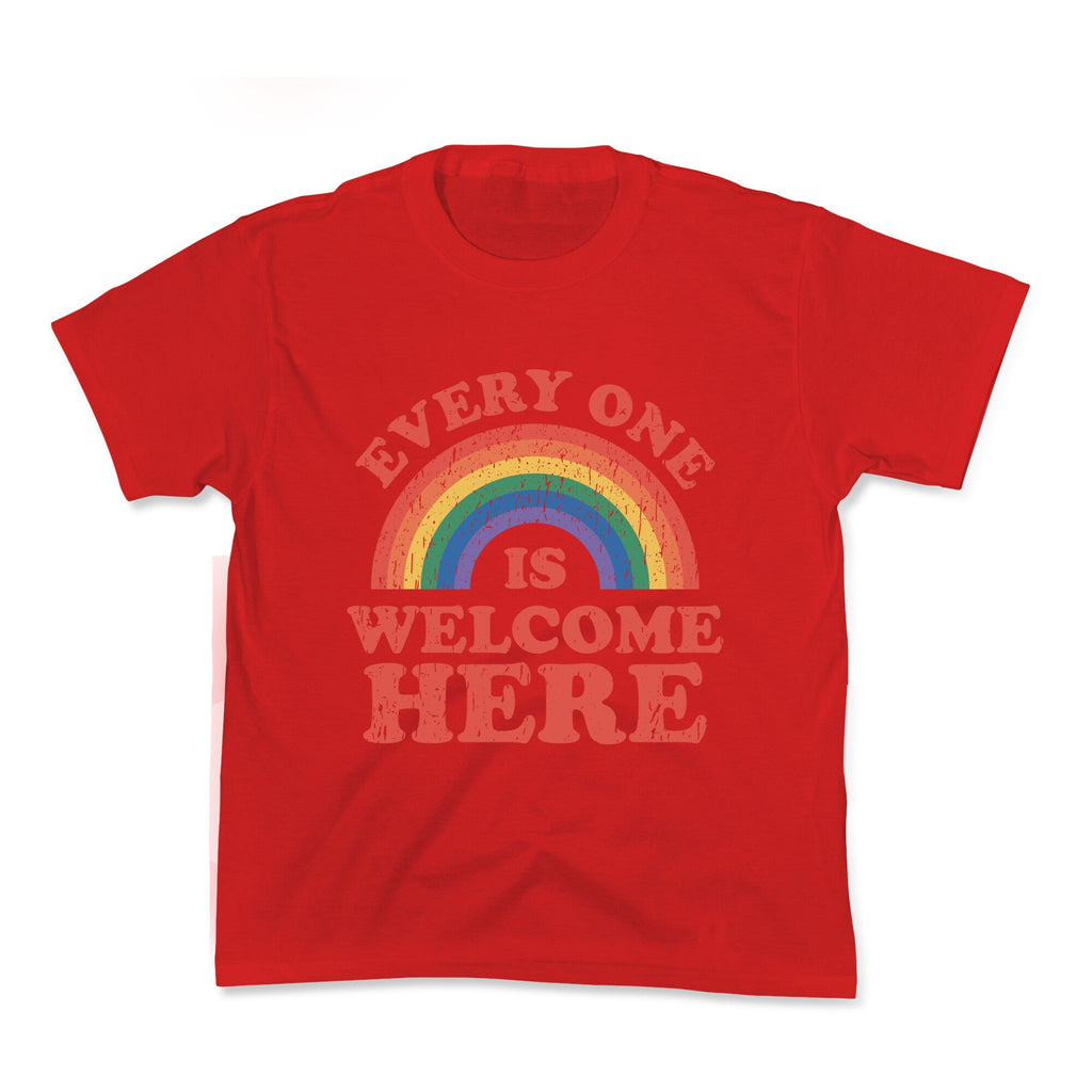 Everyone Is Welcome Here Rainbow Kids Tee