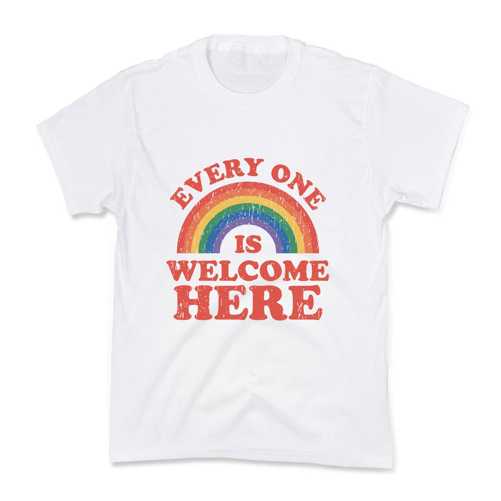 Everyone Is Welcome Here Rainbow Kids Tee