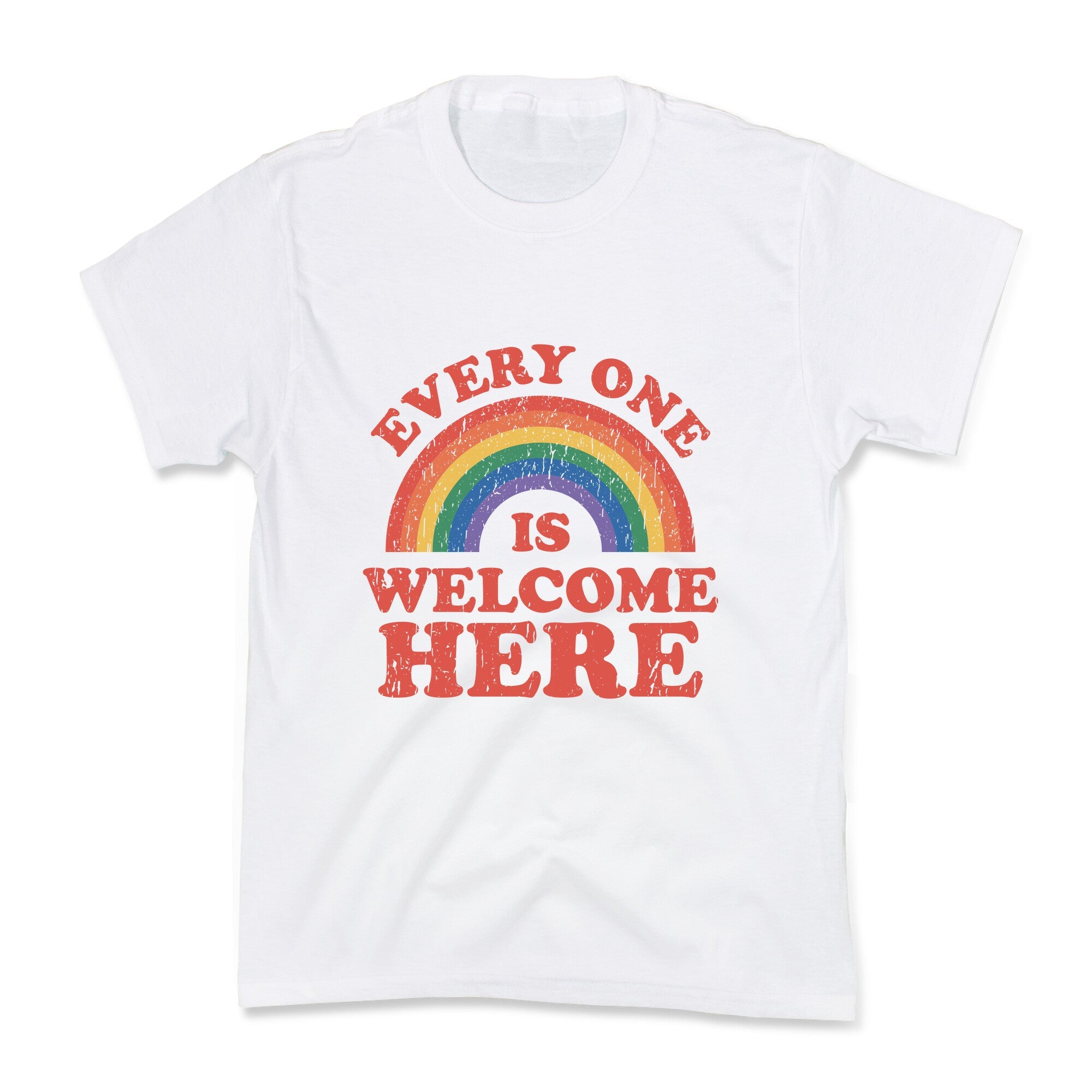 Everyone Is Welcome Here Rainbow Kids Tee