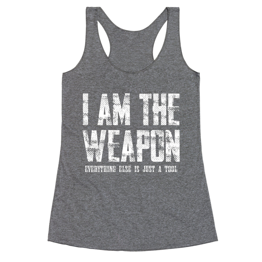 I Am The Weapon Racerback Tank
