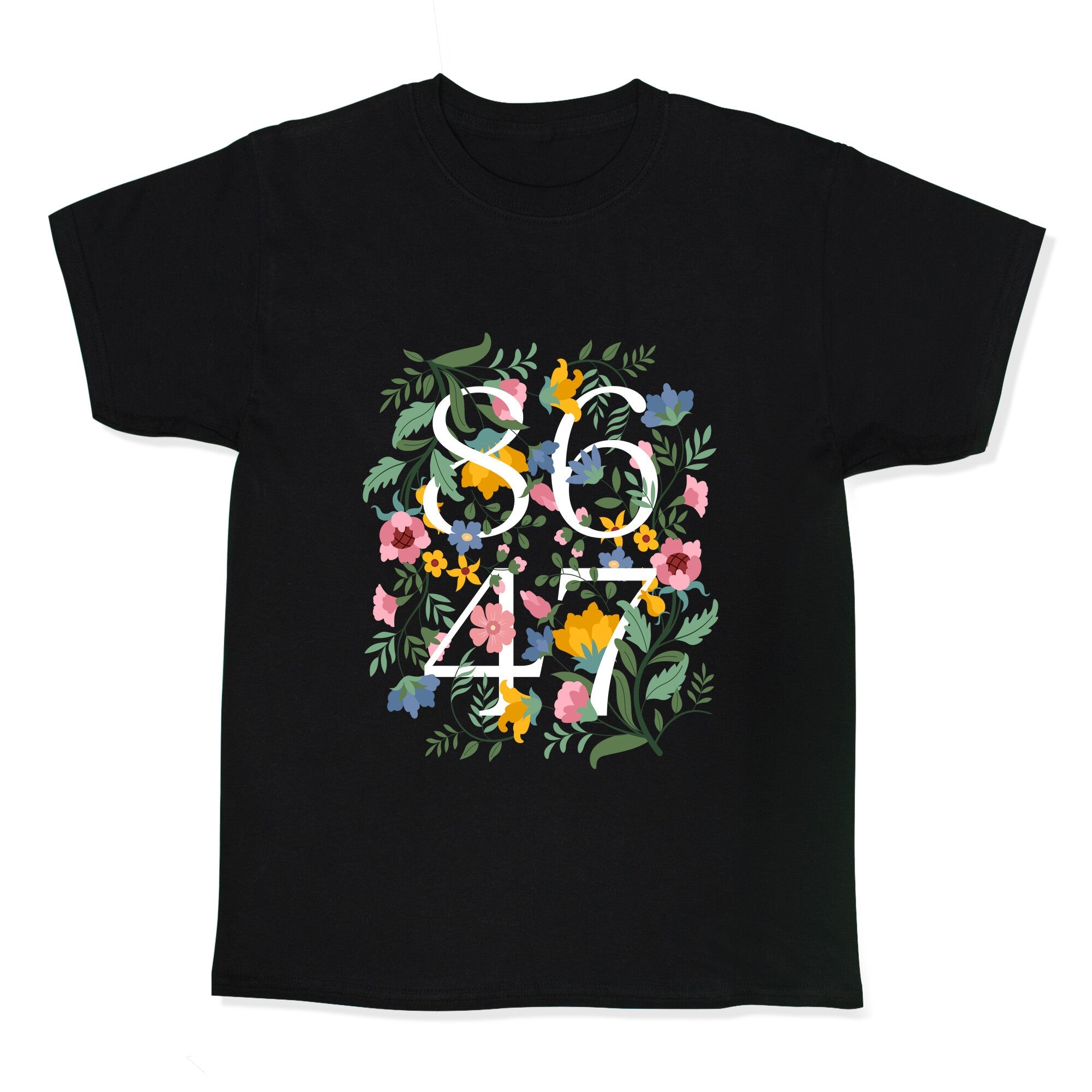 8647 Anti Trump Floral Kids Tee